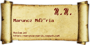 Maruncz Mária névjegykártya
